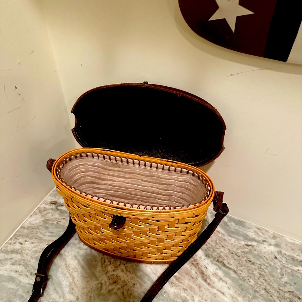 Longaberger bag with plastic liner - great for binoculars!